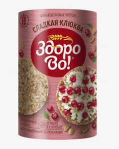Хлебцы Здорово сладкая клюква пшенично-рисовые, 100 г
