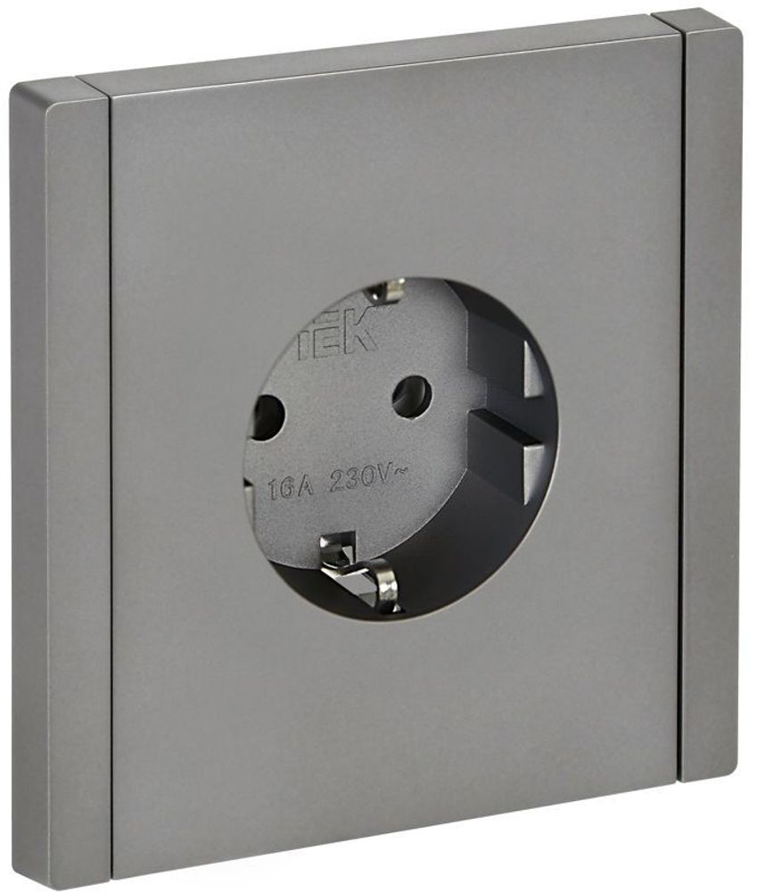 Розетка СП FORTE&amp;PIANO FP516 16А с заземл. без защ. шторок винт. крепл. сталь IEK FP-R11-16-K46