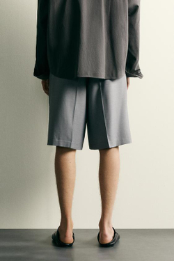 ZARA ШОРТЫ КАРГО RELAXED FIT, МЯГКИЙ СЕРЫЙ