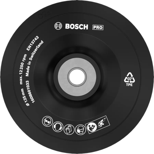 Опорная тарелка с гайкой 125 мм BOSCH 1608601033