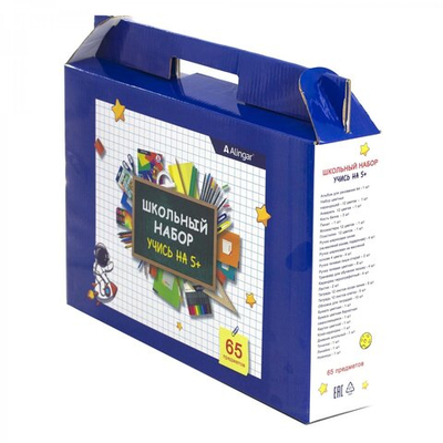 Набор школьный Alingar "Космонавт" 65 предметов, упаковка гофрокороб