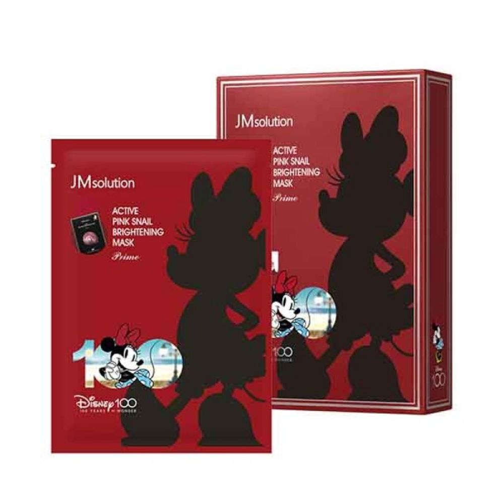 JMSolution Mask Disney Active Pink Snail Brightening Prime маска для лица с муцином улитки