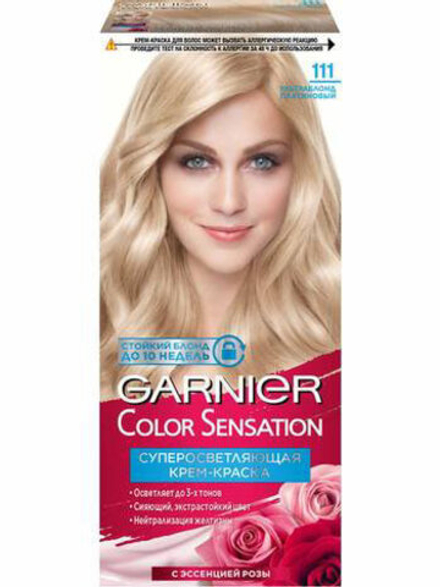 Гарньер Color Sensation краска д/волос крем. т.111 ультр.блонд платин. блеск 110мл