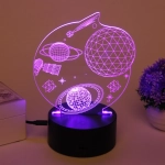 Светильник ночник «3D-Космос» на пластиковой подставке, с включателем USB