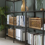 Стеллаж - IKEA VITTSJÖ/VITTSJO, 300х36х175 см, черно-коричневый/стекло, ВИТШЁ/ВИТШЕ ИКЕА
