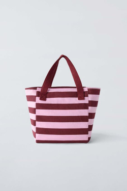 ZARA СУМКА-ШОПЕР CHIP AND DALE © DISNEY, РОЗОВЫЙ