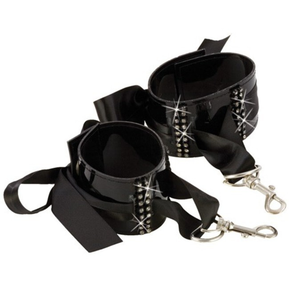 Наручники со стразами Bound by Diamonds (Цвет: черный)