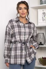 Рубашка хлопковая Джанет (серо-коричневая) Б14276-4М LT Collection