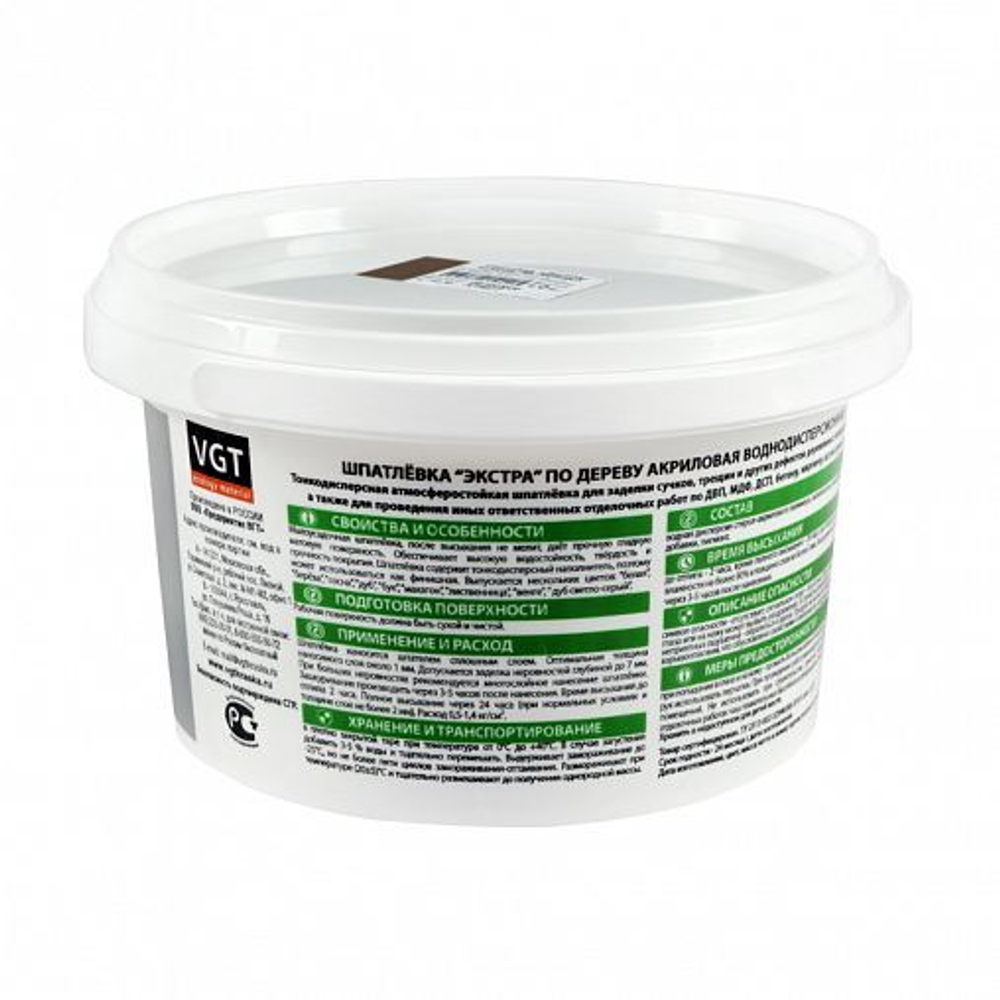 ШПАТЛЕВКА VGT ПО ДЕРЕВУ ЭКСТРА МАХАГОН 1КГ