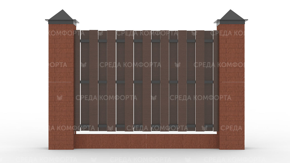Деревянный забор ZBR0009