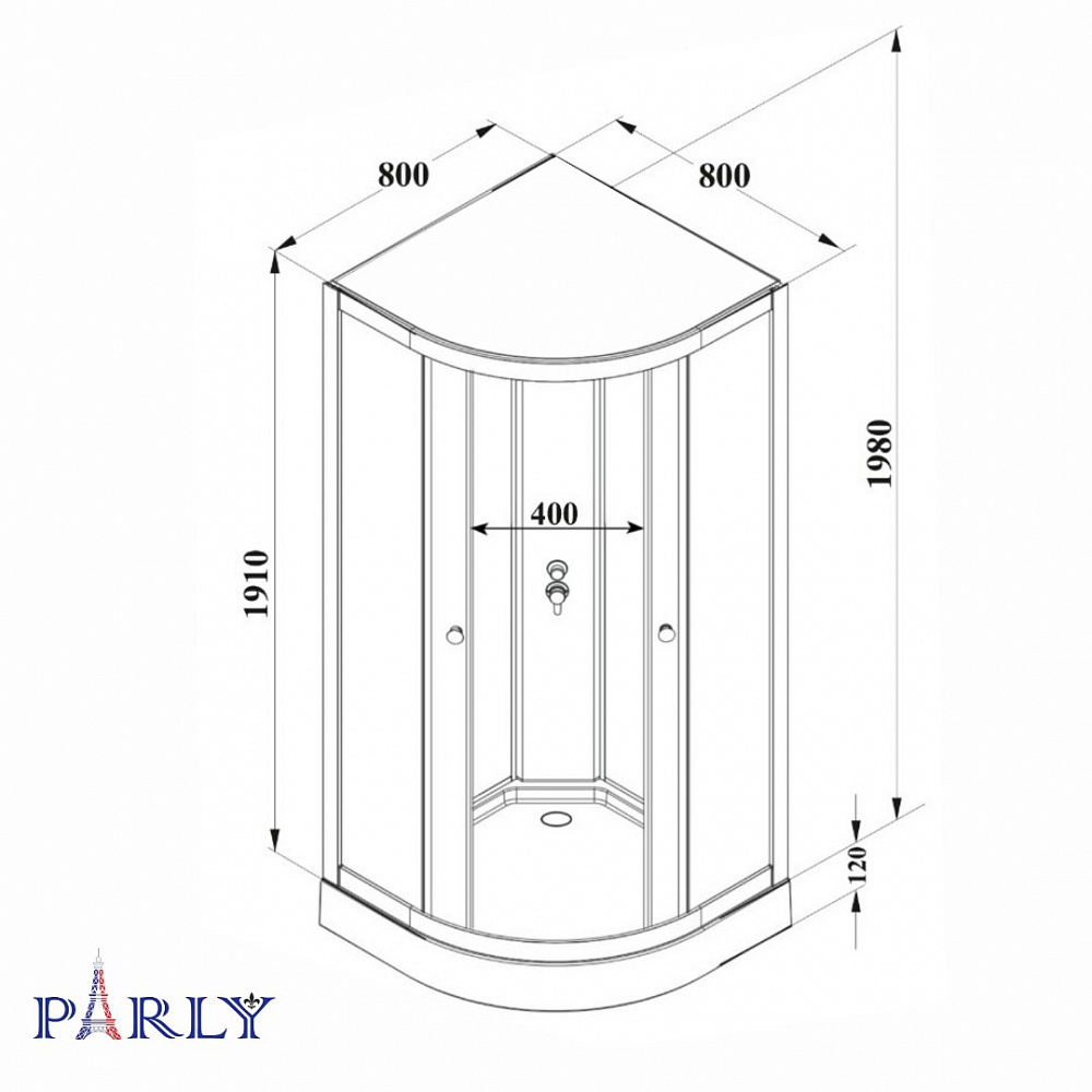 Душевая кабина PARLY BETT 831 (80х80х210)