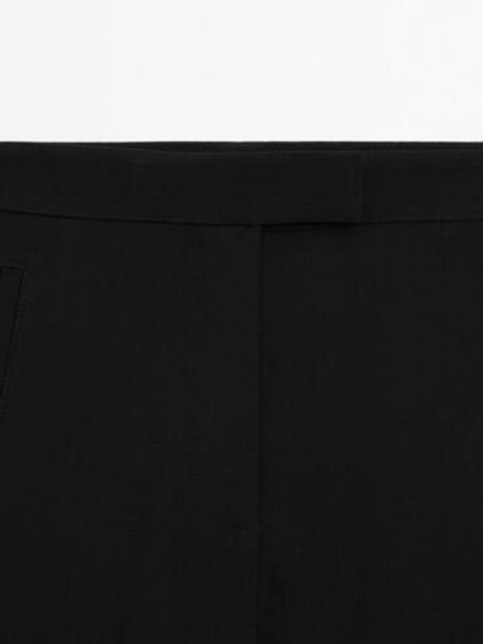 Massimo Dutti Брюки с пуговицами по низу, черный