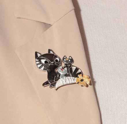 Брошь Shadore Семейка XZ1453.2 BW/S