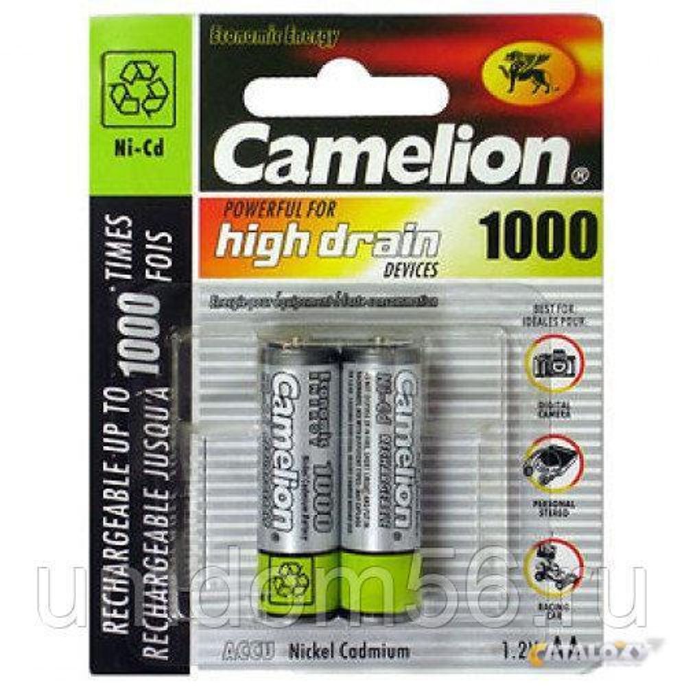 R03 Элемент питания, аккумуляторный, Camelion AAA-1000 mAh Ni-Mh, шт.