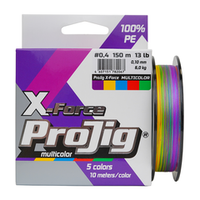 Шнур ProJig X-Force Multicolor 0,18мм, 13,0кг, 100м