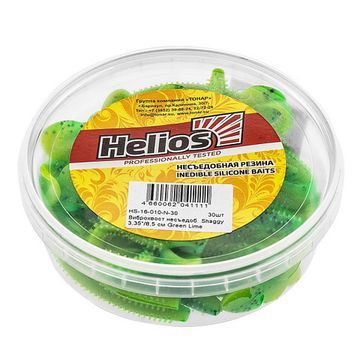 Виброхвост несъедоб. Shaggy 3,35'/8,5 см Green Lime 30шт. (HS-16-010-N-30) Helios