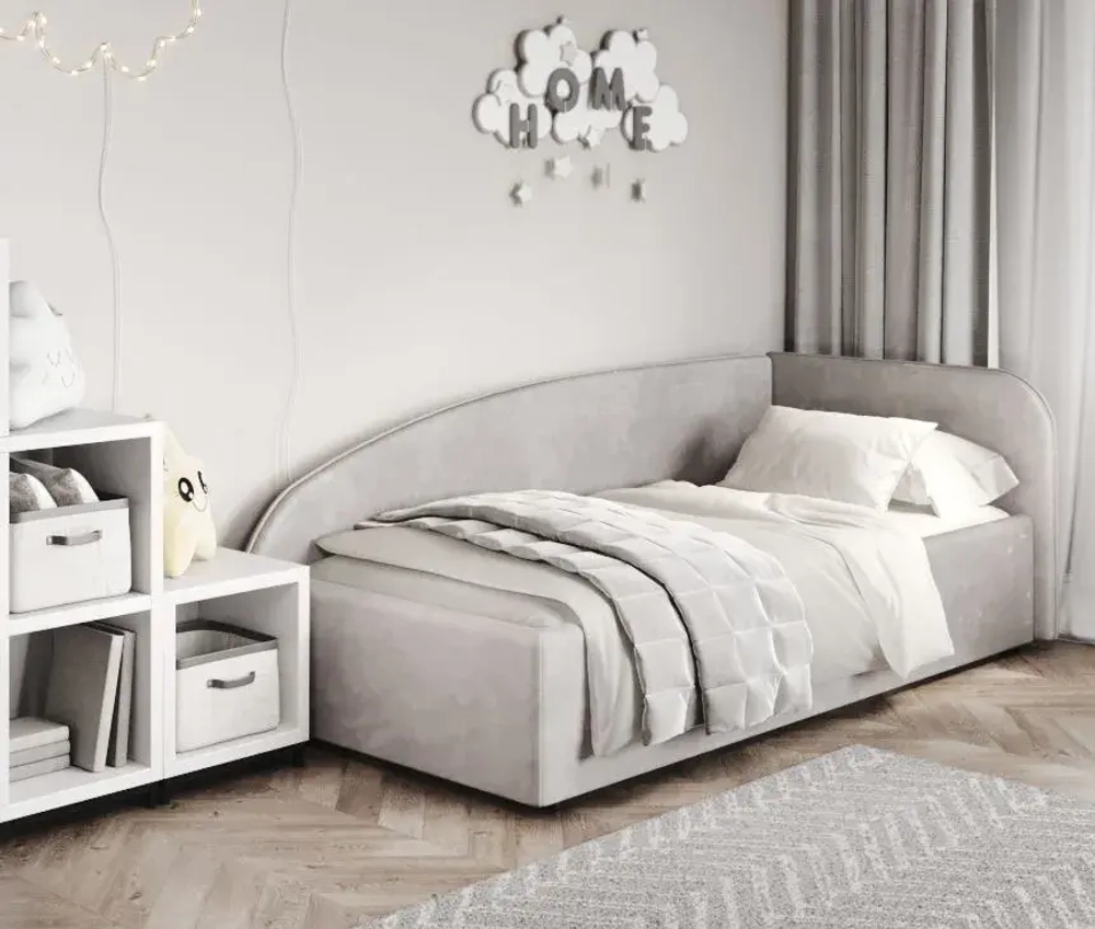 Кровать Элис 90х200 Серый Правый Угол