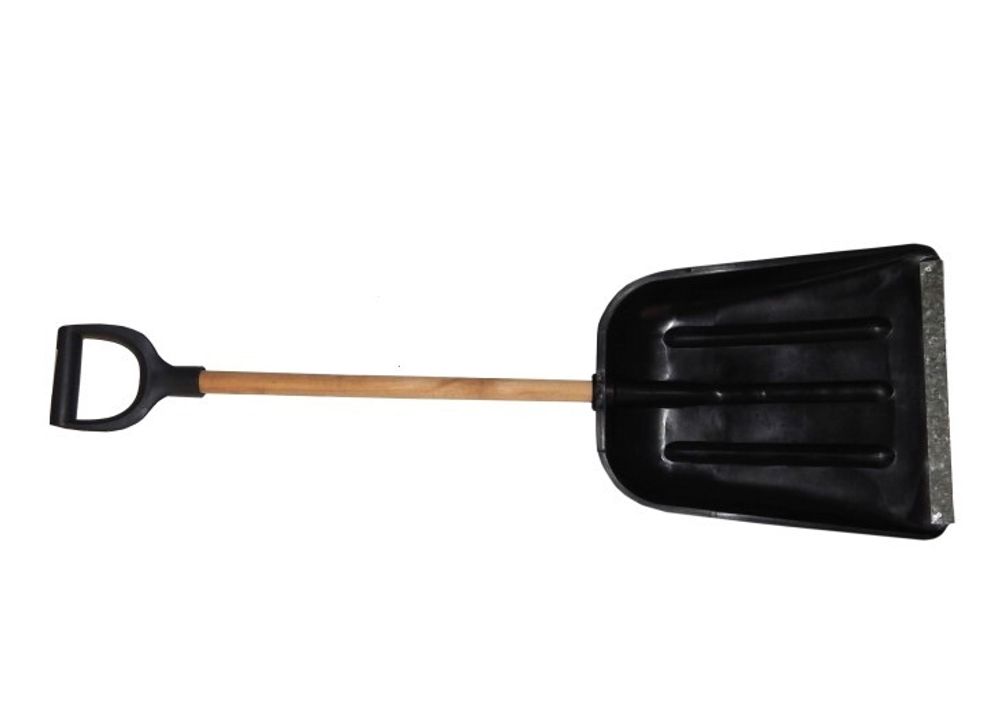Лопата для снега  Авто  с металл. планкой ручка-черенок дерев. (BlagPlast)