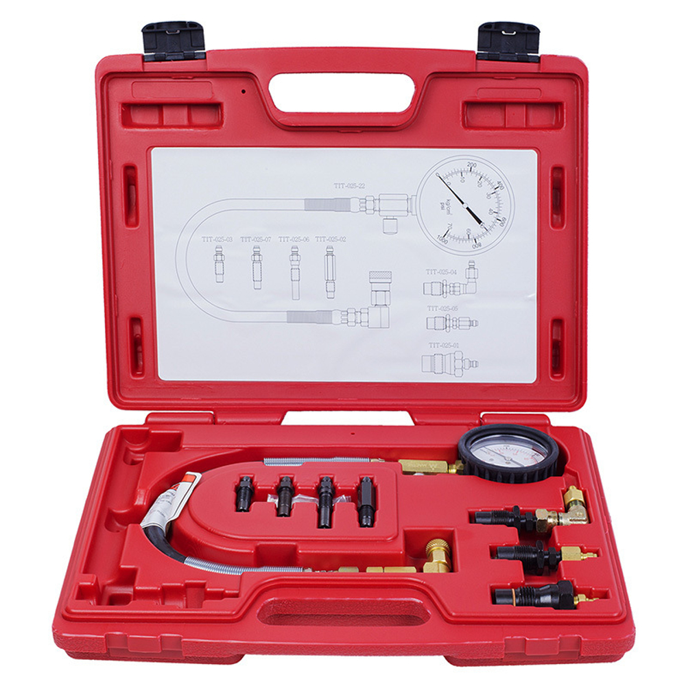 Компрессометр дизельный, 0-70 атм, кейс, комплект адаптеров МАСТАК 120-11009C