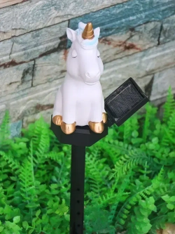 Садовый фонарь единорог, украшение сада, для улицы, на солнечной батареи