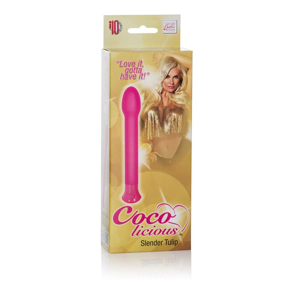 Розовый вибромассажер Coco Licious Slender Tulip Vibes - 17 см. (Цвет: розовый)