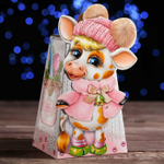 Коробка для новогоднего подарка «Коровка», 21,5 х 14,3 х 12,5 см