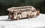 Пожарная машина выдвижной вращающейся лестницей от EWA - Fire Truck, Деревянный конструктор, сборная модель, 3D пазл