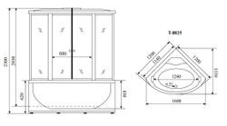 Душевая кабина Timo T-8825F