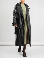 Пальто из экокожи на утеплителе Alpolux