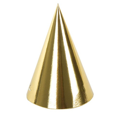 Колпаки фольгированные в золотом цвете, 6 шт