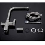 Смеситель для кухни 35к G4399-4 GAPPO с вых. для питьевого фильтра, нерж. сталь, п/гайку САТИН