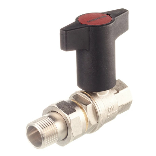 Кран шар. с американкой 1/2 (черная рукоятка) OVT (80/10шт)