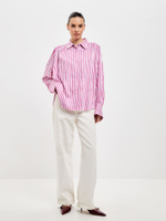 Блуза вискозная в розовую полоску