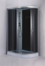 Душевая кабина Loranto 1180х780х2080 левосторонняя, черное заднее стекло, поддон 14 см, тонированное стекло 4 мм, профиль хром матовый (CS-876EATM/B-120)