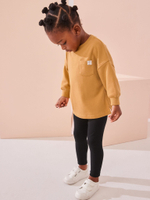 Лонгслив и легинсы в комплекте для мальчика Next B54-393, 2 шт., Серый, Горчичный