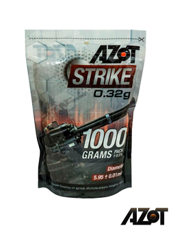 Шары Azot Strike 0,32 g (белые, 3100 шт, 1 кг, пакет)