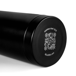 Термос Relaxika 101 (0,75 литра), черный (стикерпак "Красоты России")