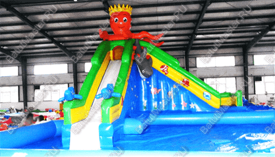 Надувной наземный аквапарк «Осьминог» 23*15*6 м на постоянном поддуве