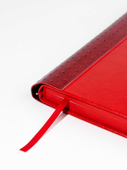 Ежедневник недатированный ESCALADA, #ДУМАЙ КАК МИЛЛИАРДЕР, А5, 160 л., арт. 70650/ 15 САРИФ КРАСНЫЙ (кожзам: 146х211 мм, интегральный переплёт, материал обложки: искусственная кожа "Сариф"; способ крепления блока: ниткошвейный; декор: металлические у