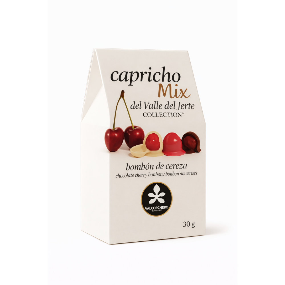 Конфеты Valcorchero Mix вишня в шоколаде (белый.темный.рубиновый) 30 гр