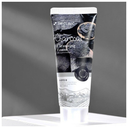 3W Clinic пенка для лица Charcoal Cleansing Foam, 100 мл, 100 г