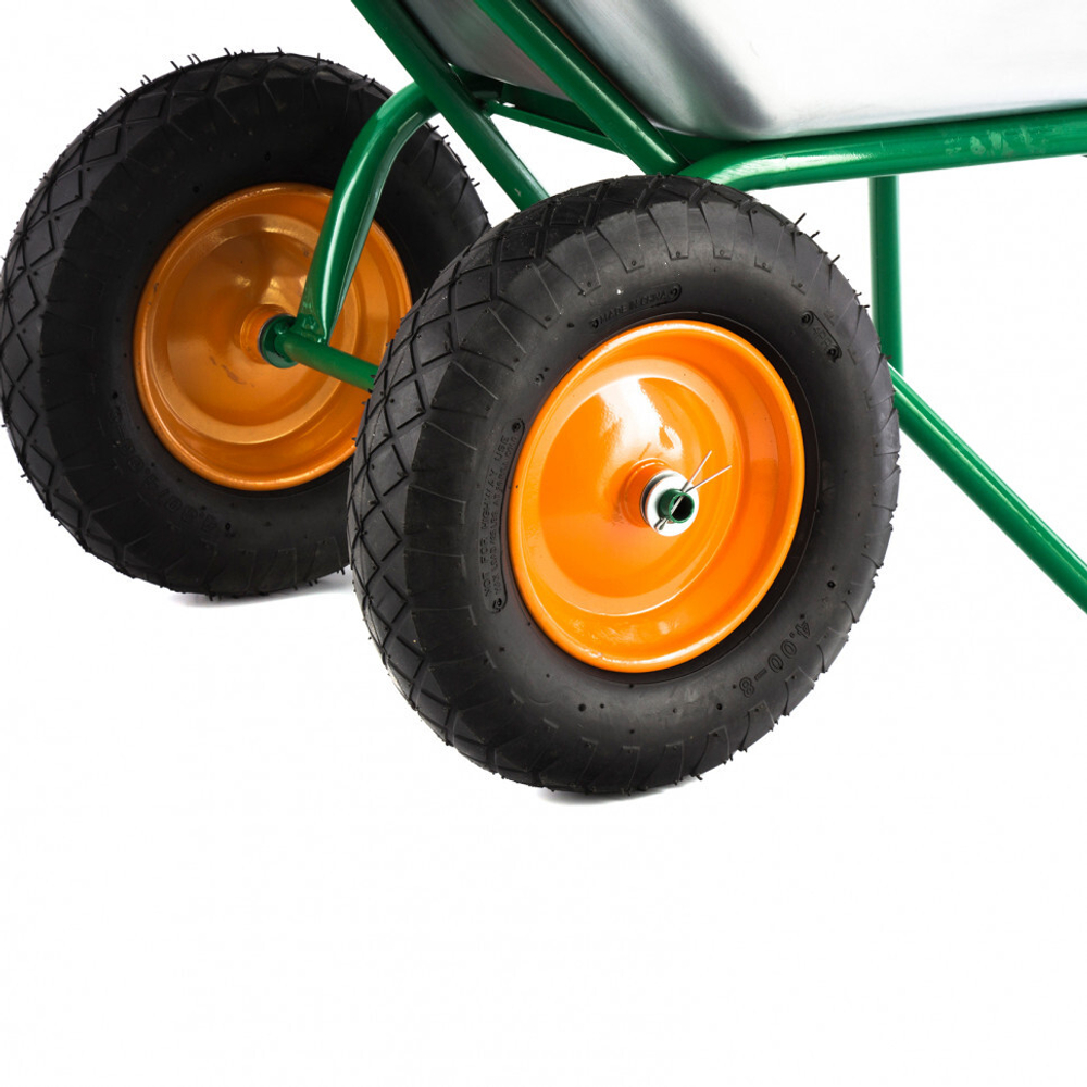 Тачка садово-строительная, 2-х колесная, усиленная, грузоподьемность 320 кг, обьем 100 л Palisad