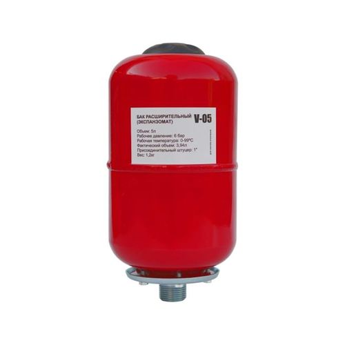 Бак расширительный мембранный для отопления 5 л вертикальный красный Eterna