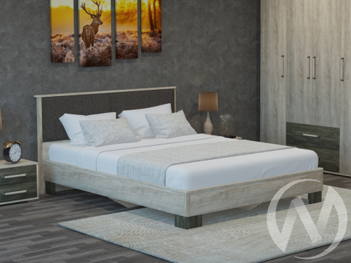 Кровать КД 2.7 (1400) Спальня Версаль-2 (дуб баррик/ясень анкор)