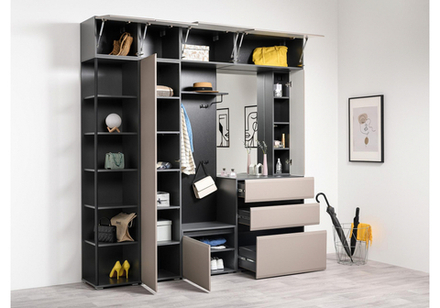 Шкаф Woodville Сейдиль 16.313 антрацит, веллюто капучино