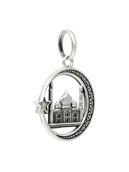 Изображение подвески Мечеть со звездой на белом фоне, вид сбоку