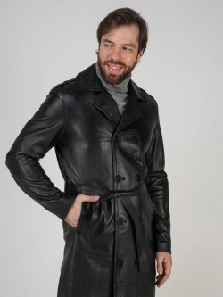 Плащ кожаный из натуральной кожи тренч