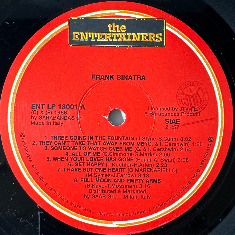 Frank Sinatra ‎– Frank Sinatra (Италия 1986г.)