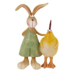 GAEM Фигурка декоративная "Заяц с петухом", L6 W2 H9 см, 2в.