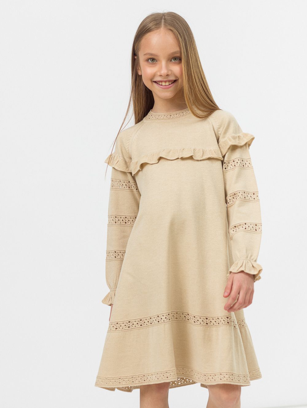 Плать для девочки 628 бежевый
